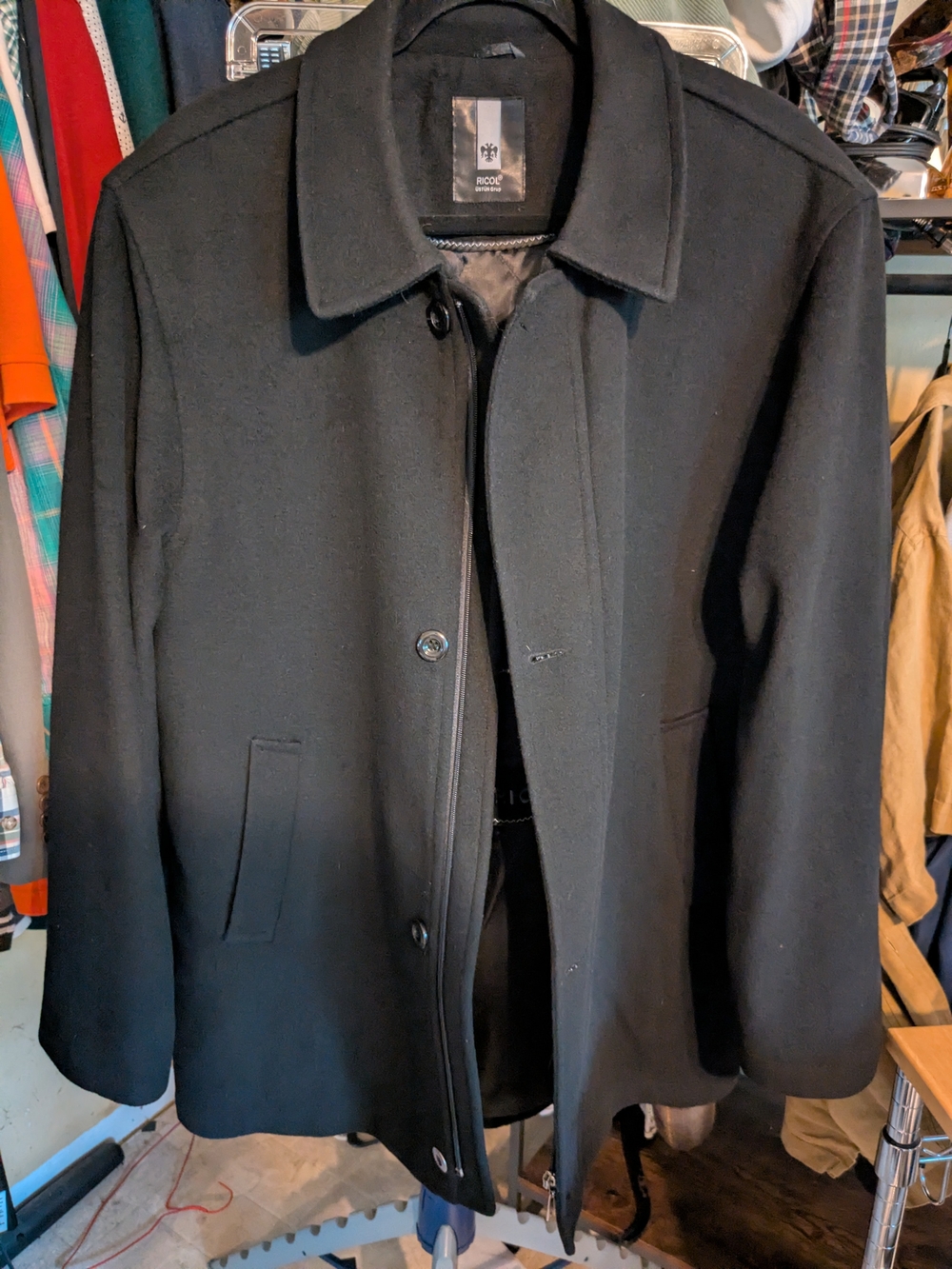 Riccol Üstün Grup Men's Wool Blend Peacoat Jacket